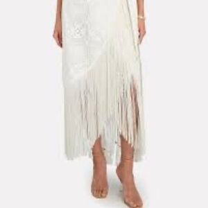 NWT Azulu Grassland Elegant Fringed Lace Wrap Skirt Intermix Size Large